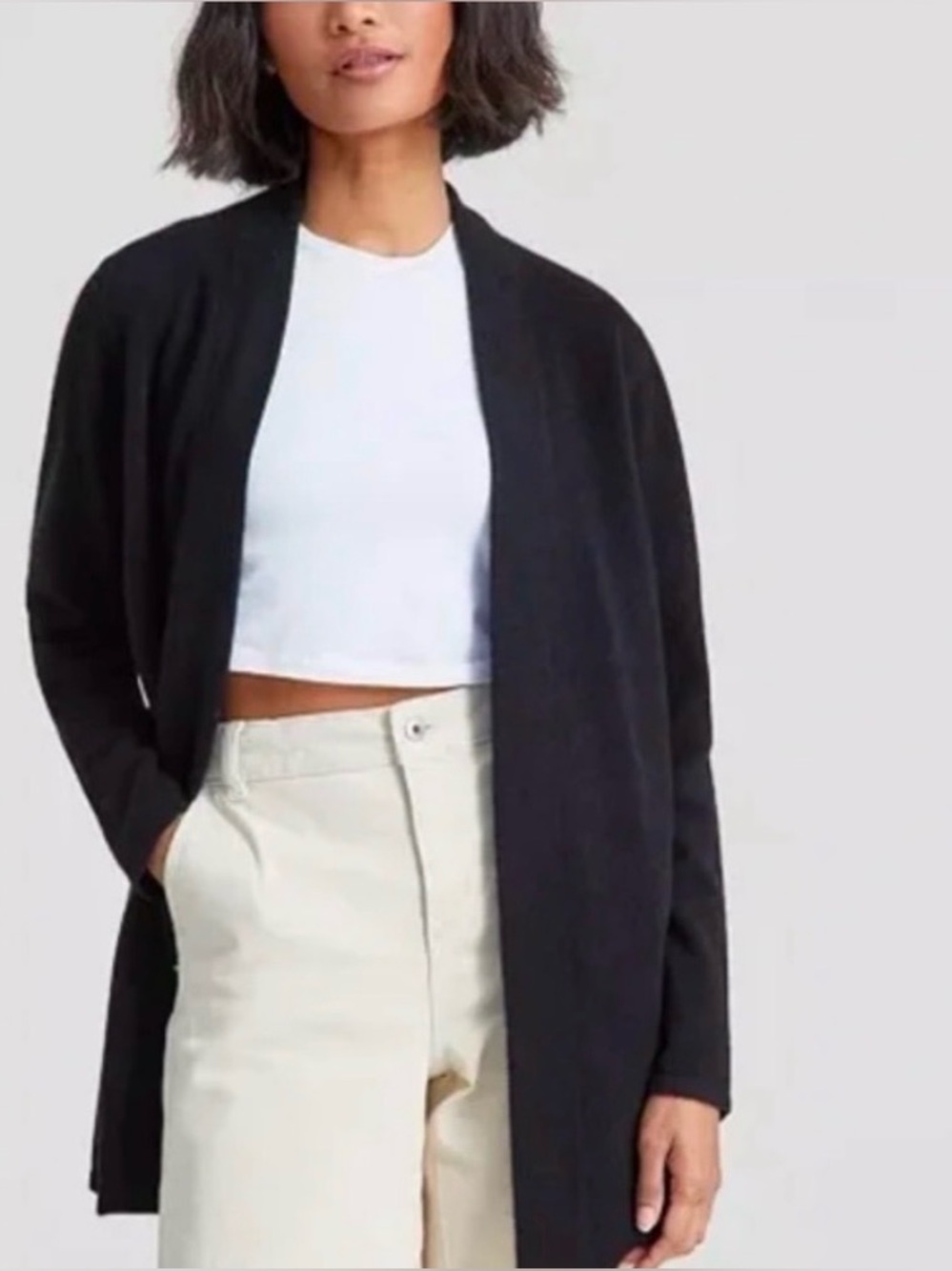 🆕 Charter Club 100% Cashmere Open-Front ‘Completer’ Cardigan - Black
